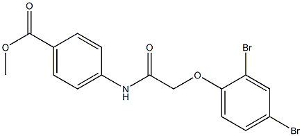 methyl 4-{[2-(2,4-dibromophenoxy)acetyl]amino}benzoate Struktur