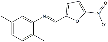 2,5-dimethyl-N-[(E)-(5-nitro-2-furyl)methylidene]aniline Struktur