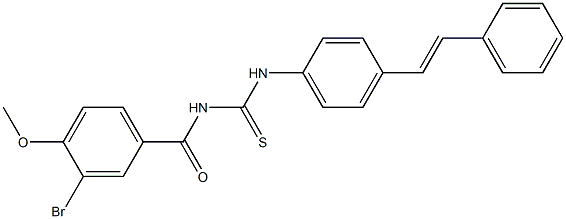 N-(3-bromo-4-methoxybenzoyl)-N'-{4-[(E)-2-phenylethenyl]phenyl}thiourea Struktur