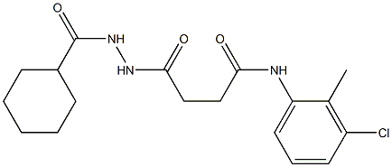 N-(3-chloro-2-methylphenyl)-4-[2-(cyclohexylcarbonyl)hydrazino]-4-oxobutanamide Struktur