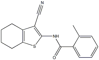 N-(3-cyano-4,5,6,7-tetrahydro-1-benzothiophen-2-yl)-2-methylbenzamide Struktur