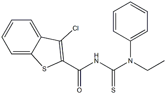 N'-[(3-chloro-1-benzothiophen-2-yl)carbonyl]-N-ethyl-N-phenylthiourea Struktur