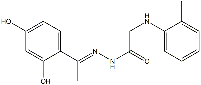 N'-[(E)-1-(2,4-dihydroxyphenyl)ethylidene]-2-(2-toluidino)acetohydrazide Struktur