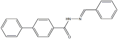 N'-[(E)-phenylmethylidene][1,1'-biphenyl]-4-carbohydrazide Struktur