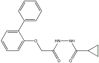 N'-[2-([1,1'-biphenyl]-2-yloxy)acetyl]cyclopropanecarbohydrazide Struktur