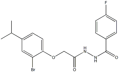 N'-[2-(2-bromo-4-isopropylphenoxy)acetyl]-4-fluorobenzohydrazide Struktur