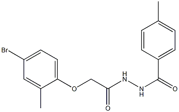 N'-[2-(4-bromo-2-methylphenoxy)acetyl]-4-methylbenzohydrazide Struktur