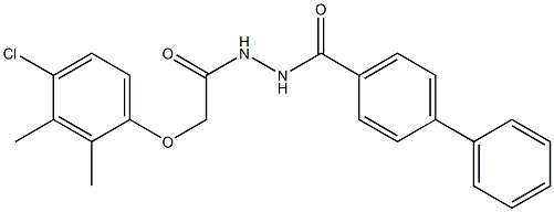 N'-[2-(4-chloro-2,3-dimethylphenoxy)acetyl][1,1'-biphenyl]-4-carbohydrazide Struktur