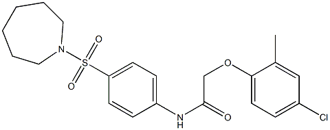 N-[4-(1-azepanylsulfonyl)phenyl]-2-(4-chloro-2-methylphenoxy)acetamide Struktur