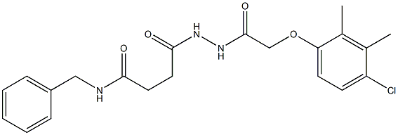 N-benzyl-4-{2-[2-(4-chloro-2,3-dimethylphenoxy)acetyl]hydrazino}-4-oxobutanamide Struktur