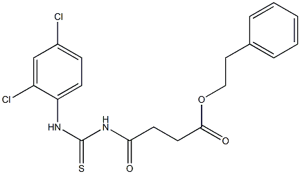 phenethyl 4-{[(2,4-dichloroanilino)carbothioyl]amino}-4-oxobutanoate Struktur