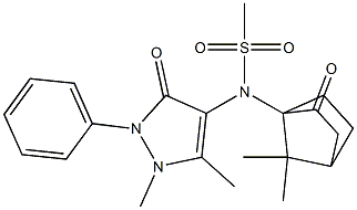 (7,7-dimethyl-2-oxobicyclo[2.2.1]hept-1-yl)-N-(1,5-dimethyl-3-oxo-2-phenyl-2,3-dihydro-1H-pyrazol-4-yl)methanesulfonamide Struktur