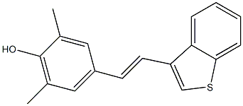 4-[(E)-2-(Benzo[b]thiophen-3-yl)ethenyl]-2,6-dimethylphenol Struktur