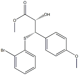 (2S,3S)-2-Hydroxy-3-(p-methoxyphenyl)-3-(o-bromophenylthio)propionic acid methyl ester Struktur