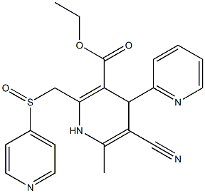 5-Cyano-1,4-dihydro-6-methyl-4-(2-pyridinyl)-2-[(4-pyridinylsulfinyl)methyl]pyridine-3-carboxylic acid ethyl ester Struktur