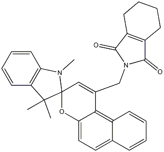 N-[[1',3',3'-Trimethylspiro[3H-naphtho[2,1-b]pyran-3,2'-indolin]-1-yl]methyl]-3,4,5,6-tetrahydrophthalimide Struktur