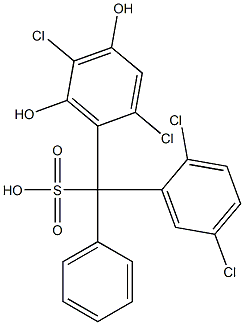 (2,5-Dichlorophenyl)(2,5-dichloro-4,6-dihydroxyphenyl)phenylmethanesulfonic acid Struktur