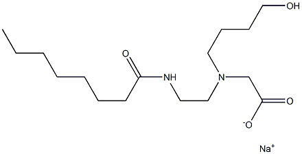 N-(4-Hydroxybutyl)-N-[2-(octanoylamino)ethyl]aminoacetic acid sodium salt Struktur