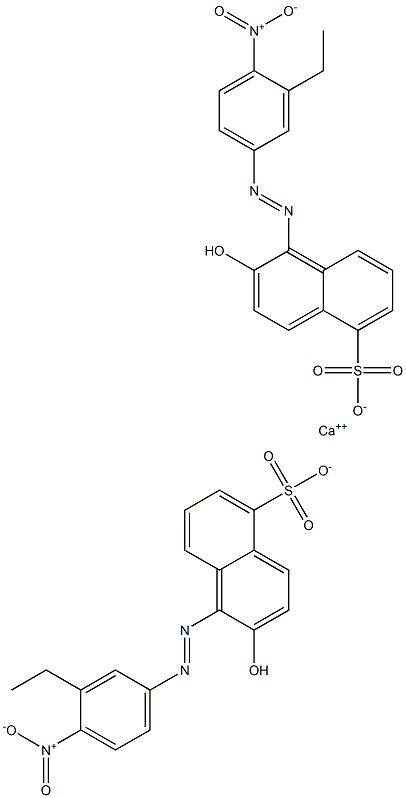 Bis[1-[(3-ethyl-4-nitrophenyl)azo]-2-hydroxy-5-naphthalenesulfonic acid]calcium salt Struktur