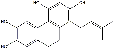 9,10-Dihydro-8-(3-methyl-2-butenyl)phenanthrene-2,3,5,7-tetrol Struktur