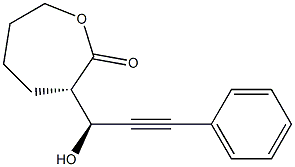 (3S)-3-[(S)-1-Hydroxy-3-phenyl-2-propyn-1-yl]tetrahydrooxepin-2(3H)-one Struktur