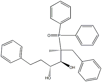 (2S,3S,4R)-2-Methyl-1,6-diphenyl-2-(diphenylphosphinyl)hexane-3,4-diol Struktur