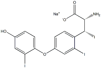 (2S,3R)-2-Amino-3-[4-(4-hydroxy-2-iodophenoxy)-2-iodophenyl]-3-iodopropanoic acid sodium salt Struktur