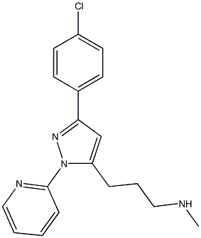 1-(2-Pyridyl)-3-(4-chlorophenyl)-5-[3-(methylamino)propyl]-1H-pyrazole Struktur