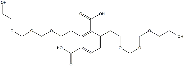 2,4-Bis(9-hydroxy-3,5,7-trioxanonan-1-yl)isophthalic acid Struktur