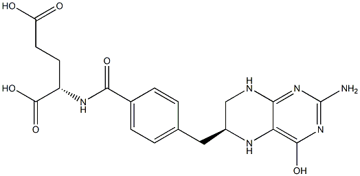 N-[4-[[(6S)-2-Amino-4-hydroxy-5,6,7,8-tetrahydropteridin]-6-ylmethyl]phenylcarbonyl]-L-glutamic acid Struktur