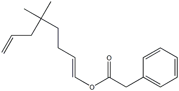 Phenylacetic acid 5,5-dimethyl-1,7-octadienyl ester Struktur