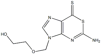 5-Amino-3-[(2-hydroxyethoxy)methyl]imidazo[4,5-d][1,3]thiazine-7(3H)-thione Struktur