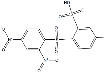 5-Methyl-2-[(2,4-dinitrophenyl)sulfonyl]benzenesulfonic acid Struktur