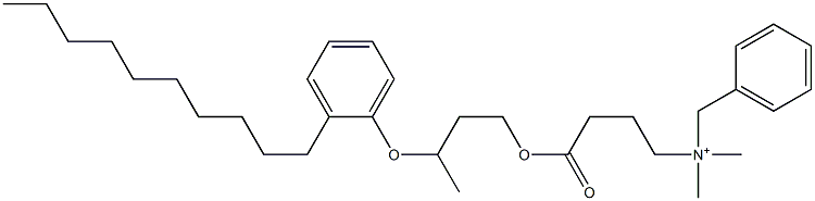 N,N-Dimethyl-N-benzyl-N-[3-[[3-(2-decylphenyloxy)butyl]oxycarbonyl]propyl]aminium Struktur