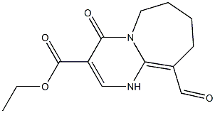 10-Formyl-1,4,6,7,8,9-hexahydro-4-oxopyrimido[1,2-a]azepine-3-carboxylic acid ethyl ester Struktur