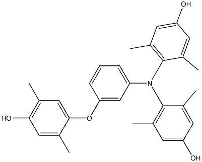 N,N-Bis(4-hydroxy-2,6-dimethylphenyl)-3-(4-hydroxy-2,5-dimethylphenoxy)benzenamine Struktur