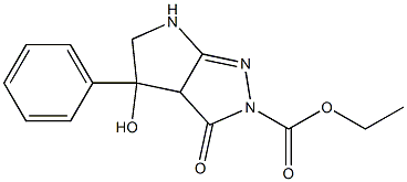 2,3,3a,4,5,6-Hexahydro-4-hydroxy-4-phenyl-3-oxopyrrolo[2,3-c]pyrazole-2-carboxylic acid ethyl ester Struktur