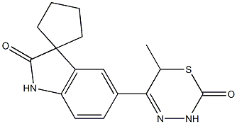 5-[(3,6-Dihydro-6-methyl-2-oxo-2H-1,3,4-thiadiazin)-5-yl]spiro[1H-indole-3(2H),1'-cyclopentan]-2-one Struktur