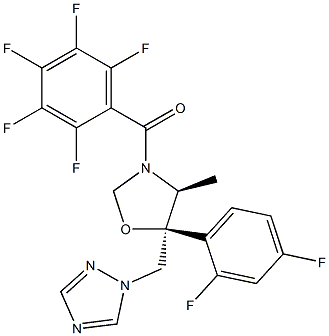 (4S,5S)-5-(2,4-Difluorophenyl)-4-methyl-3-(2,3,4,5,6-pentafluorobenzoyl)-5-[(1H-1,2,4-triazol-1-yl)methyl]oxazolidine Struktur