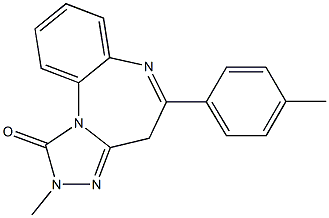 2,4-Dihydro-2-methyl-5-(4-methylphenyl)-1H-[1,2,4]triazolo[4,3-a][1,5]benzodiazepin-1-one Struktur