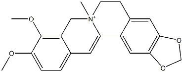 7-Methyl-9,10-dimethoxy-5,6-dihydro-8H-benzo[g]-1,3-benzodioxolo[5,6-a]quinolizinium Struktur