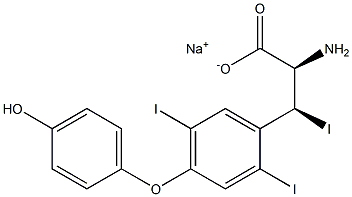 (2R,3S)-2-Amino-3-[4-(4-hydroxyphenoxy)-2,5-diiodophenyl]-3-iodopropanoic acid sodium salt Struktur