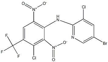 5-Bromo-3-chloro-N-(3-chloro-4-trifluoromethyl-2,6-dinitrophenyl)pyridin-2-amine Struktur