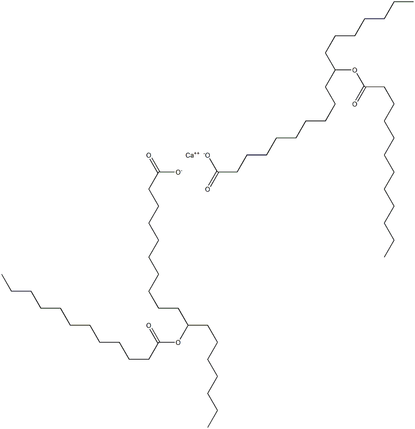 Bis(11-dodecanoyloxystearic acid)calcium salt Struktur