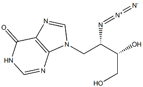 9-[(2S,3S)-2-Azido-3,4-dihydroxybutyl]-1,9-dihydro-6H-purin-6-one Struktur