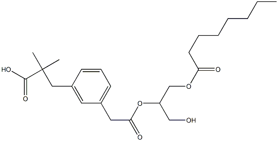 Propane-1,2,3-triol 1-octanoate 2-(phenylacetate)3-pivalate Struktur