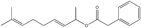 Phenylacetic acid 1,7-dimethyl-2,6-octadienyl ester Struktur