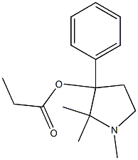 3-Phenyl-1,2,2-trimethylpyrrolidin-3-ol propionate Struktur