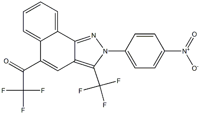 2-(p-Nitrophenyl)-5-(trifluoroacetyl)-3-(trifluoromethyl)-2H-benz[g]indazole Struktur