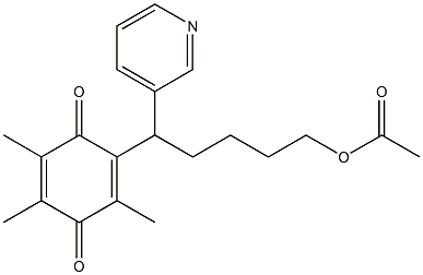 2-[1-(3-Pyridinyl)-5-acetyloxypentyl]-3,5,6-trimethyl-p-benzoquinone Struktur